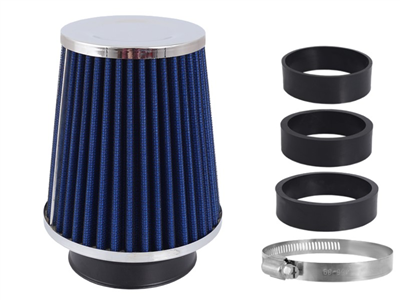 Filtr vzduchový UNI 120x130x90mm, modrý/chrom, adaptér 60, 63, 70mm, 86001