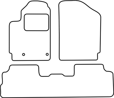 Textilní autokoberce Peugeot Partner 2006-2008 (zadní díl v celku)