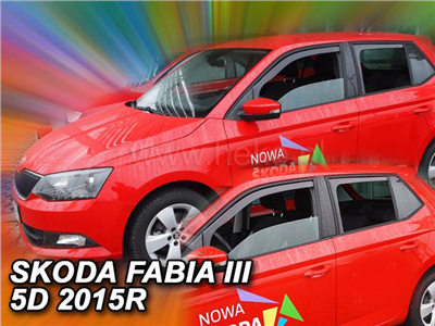 Ofuky oken Škoda Fabia III. 2014-2021 (4 díly, zadní zahnuté)