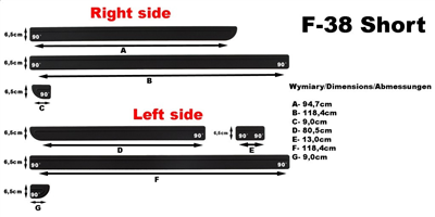Boční ochranné lišty VW Transporter T6 2015-2021 (van, minivan, krátká verze, výklopné dveře)