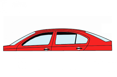 Ofuky oken Audi A8 2003-2010 (4 díly, sedan)