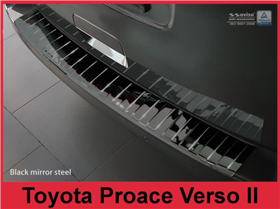 Ochranná lišta hrany kufru Toyota ProAce 2016- (lakovaný nárazník, tmavá, chrom)