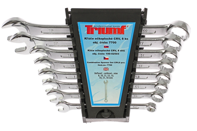 klíče očkoploché 8 - 19 mm, sada 8 dílů, v plastovém pořadači