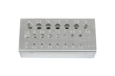 stojan na vrtáky 1,0 - 13,0 mm, nerezový, pro 25 kusů vrtáků