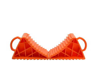 Klíny pod kola - špalky, žebrované, tvzený plast, sada 2 ks