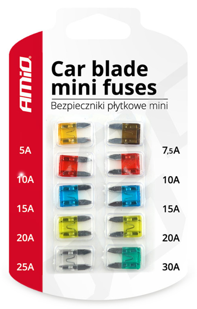 Autopojistky 10ks blistr Mini