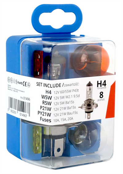 Sada žárovek a autopoistiek 8 ks H4