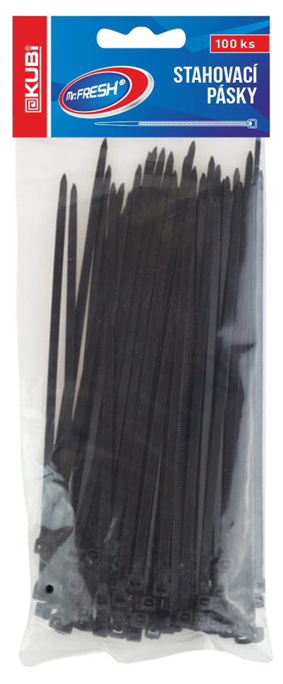 PÁSKY STAHOVACÍ ČERNÉ 2,5 x 100 mm (balení 100 ks)