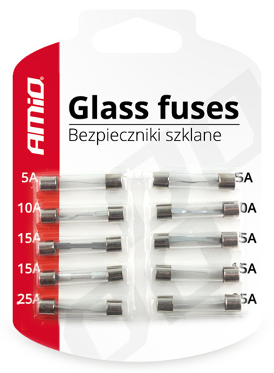 Skleněné pojistky 10 ks