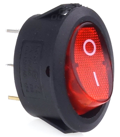 Oválný spínač 12/230V (s červeným světlem) BU01