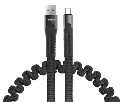 Pružinový kabel USB+microUSB 1.2m FullLINK UC-12