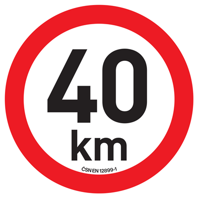 SAMOLEPKA OMEZENÍ RYCHLOSTI 40 km/h, průměr 20 cm