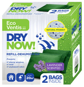 ECO VENTIS NÁHRADNÍ NÁPLŇ PRO ODVLHČOVAČ DO DOMÁCNOSTI S VŮNÍ LEVANDULE 2 x 250 g