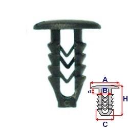 Příchytka čalounění, černá