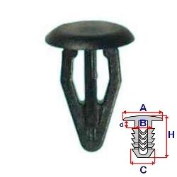 Příchytka čalounění víka kufru