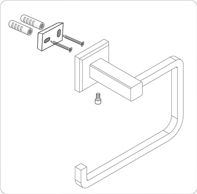 Držák toaletního papíru Quad Chrom