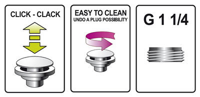 Výpusť umyvadlová M klik/klak mosaz/chrom FALA