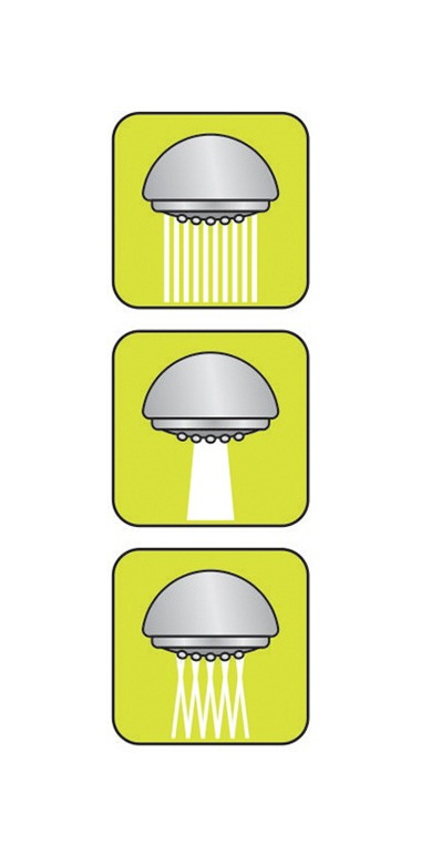 Sprchová hlavice 3 funkce zelená FALA Salto