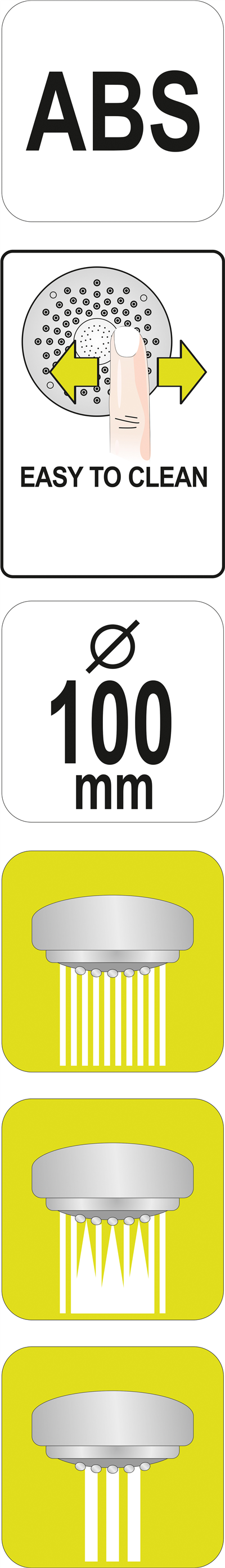 Sprchová hlavice SILVER MOON 100mm 3 funkce