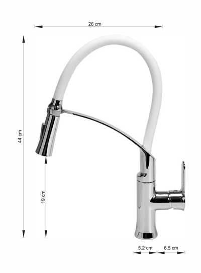 Baterie dřezová flexibilní 2 - bílá