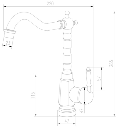 Baterie dřezová Retro Bronze 3