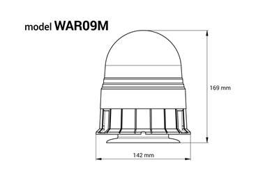 Výstražný maják LED W09M MAG/3 BOLT, ECE R10 80LED 12/24V IP56