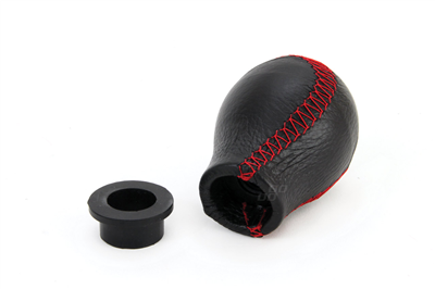 Hlavice řadicí páky kožená obyčejná červené nitě