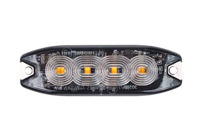 Výstražné osvětlení oranžové 4x3W LED R65 R10 12 / 24V IP67