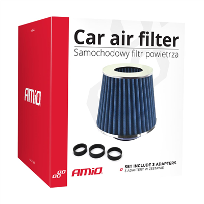 Kuželový vzduchový filtr Modrý + 3 adaptéry