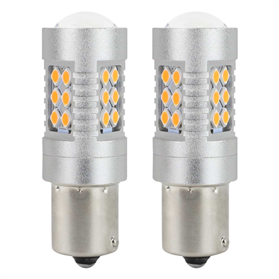 Żarówki LED CANBUS 3030 24SMD 1156 BAU15S PY21W Amber 12V/24V