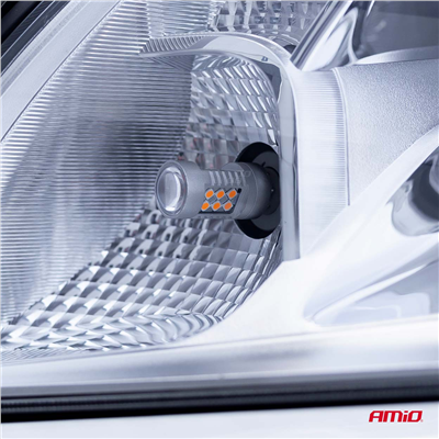 Żarówki LED CANBUS 3030 24SMD 1156 BAU15S PY21W Amber 12V/24V