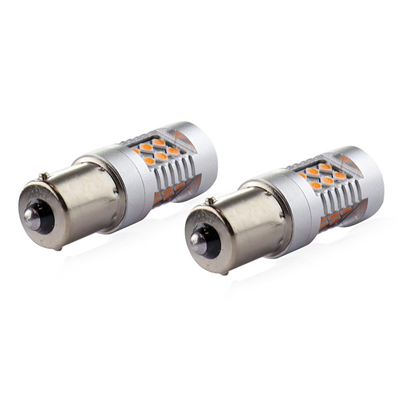 Żarówki LED CANBUS 3030 24SMD 1156 BAU15S PY21W Amber 12V/24V
