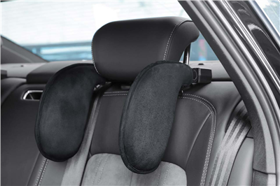 Sklopná opěrka hlavy do auta, Potah - černá PVC kůže AMiO-02558