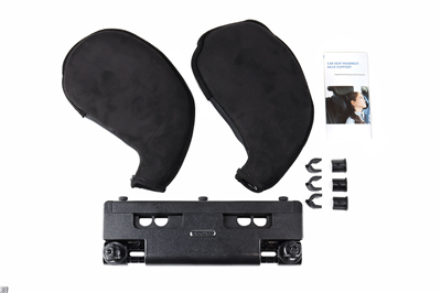 Sklopná opěrka hlavy do auta, Potah - černá PVC kůže AMiO-02558