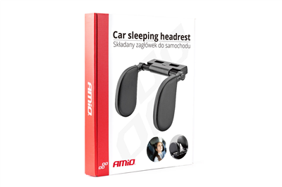 Sklopná opěrka hlavy do auta, Potah - černá PVC kůže AMiO-02559
