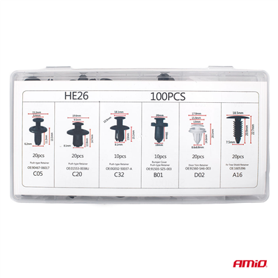 Spony a příchytky na čalounění vozidel 100ks