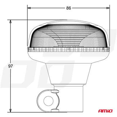 Výstražný maják W21p na tyč R65 R10 18LED 12/24V IP66