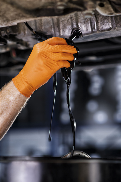 Nepudrované nitrilové rukavice MERCATOR gogrip (orange), velikost M, balení 50 ks