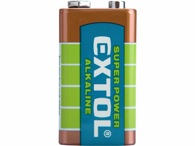 Baterie alkalické, 1ks, 9V (6LR61) EXTOL-LIGHT