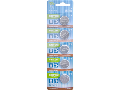 Baterie lithiové, 5ks, 3V (CR2032) EXTOL-LIGHT