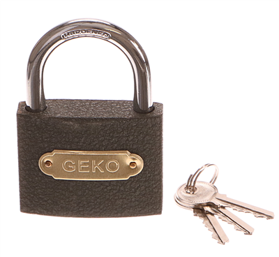 Visací zámek litinový, šedý 75mm GEKO
