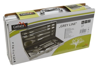 Grilovací nářadí GREY LINE sada 11ks ALU kufřík CATTARA