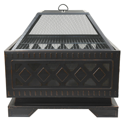 Ohniště SQUARE copper patina s poklopem CATTARA