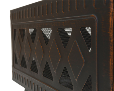 Ohniště SQUARE copper patina s poklopem CATTARA