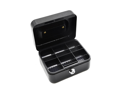 Schránka na peníze přenosná s plastovým pořadačem na mince 150x120x80mm, 2 klíče GEKO