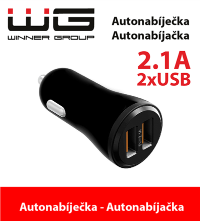 Nabíječka bez kabelu, 2x USB-A, 2,1 A