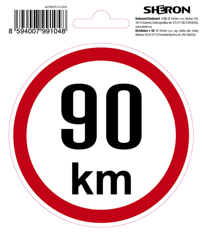 Samolepka - 90 km/h