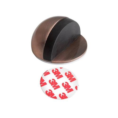 Zarážka dveřní, O 44 x 25 mm, samolepící, antik měď