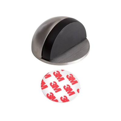 Zarážka dveřní, O 44 x 25 mm, samolepící, nerez