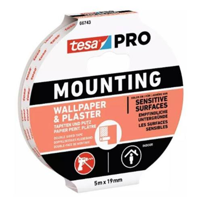 Páska montážní oboustranně lepící pěnová 66743, na tapety a omítky, 1,5 m x 19 mm, černá